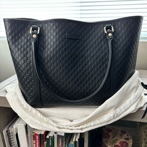AUTHENTIC GUCCI Guccissima Tote. Black. PLEASE REVIEW PHOTOS. 7”x17”x10”